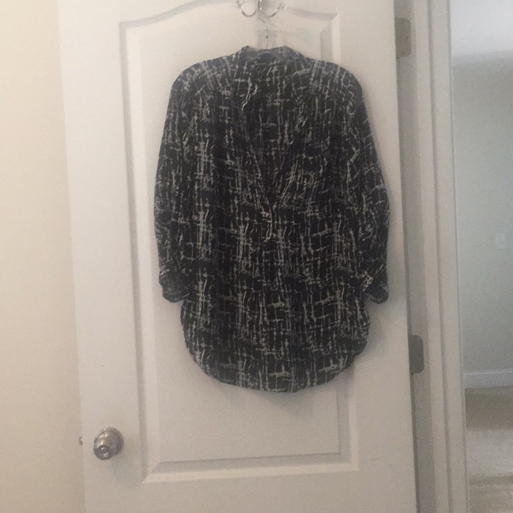 Black and white blouse